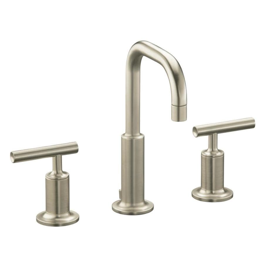 KOHLER Purist Vibrant Brushed Nickel 2 Handle Widespread WaterSense   087206749698 