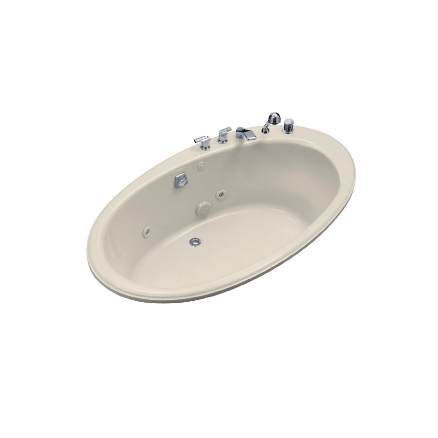 KOHLER 1248-H-47 72"L x 42"W x 21"H Seaside 1-Person Almond Oval Whirlpool Tub