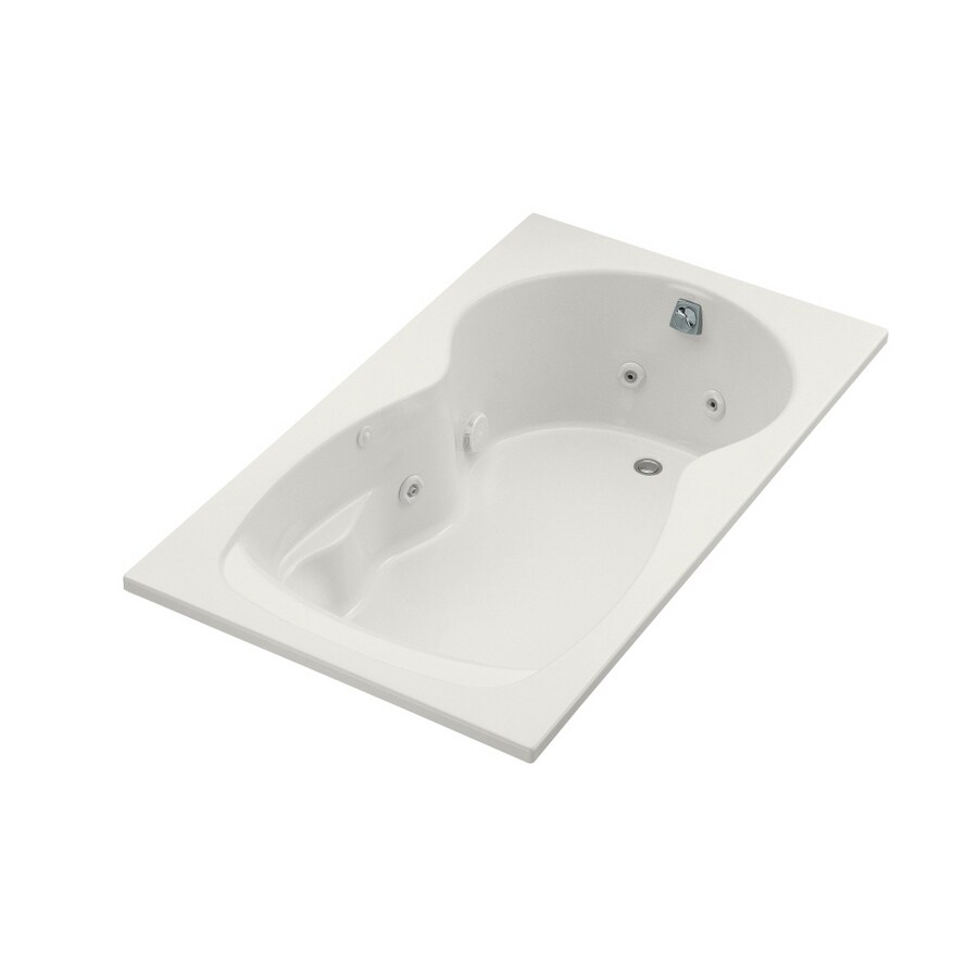 KOHLER White Acrylic Dropin Jetted Whirlpool Tub at