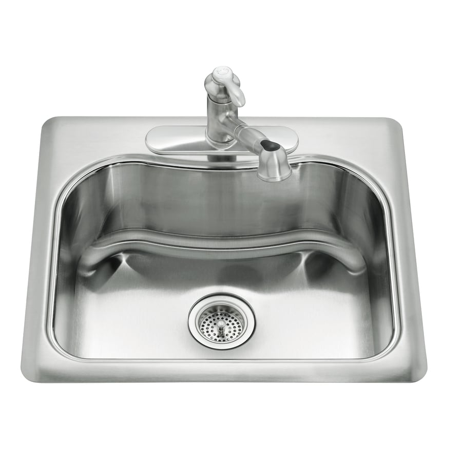 Kohler Staccato 22 In X 25 In Single Basin Stainless Steel Drop In 3