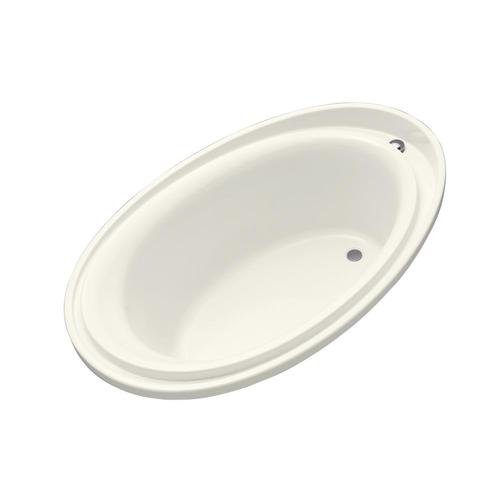 KOHLER Purist 46in W x 72in L Biscuit Acrylic Oval Reversible Drain