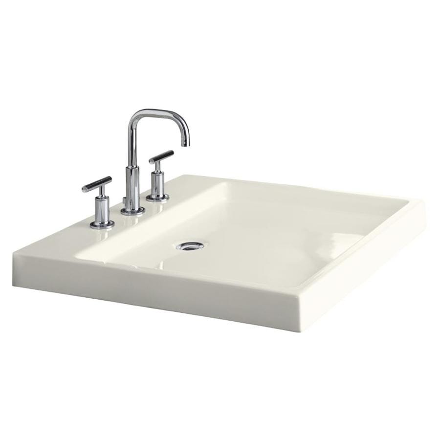 KOHLER 2314-8-96 Purist Biscuit Fire Clay Drop-In Rectangular Bathroom Sink