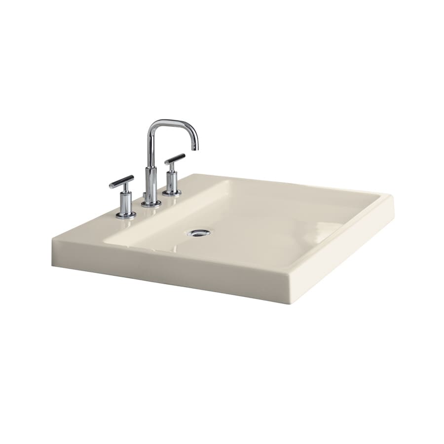 KOHLER Purist Almond Fire Clay Vessel Rectangular Bathroom Sink at ...