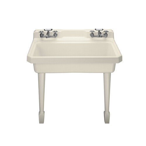 KOHLER 28in x 48in Almond Wall Mount Cast Iron Laundry Sink in the
