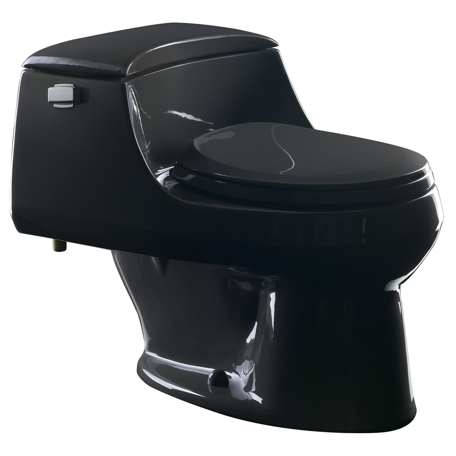 KOHLER 3467-7 San Raphael Black Black 1.6-GPF (6.06-LPF) 12-in Rough-In Round 1-Piece Comfort Height Toilet