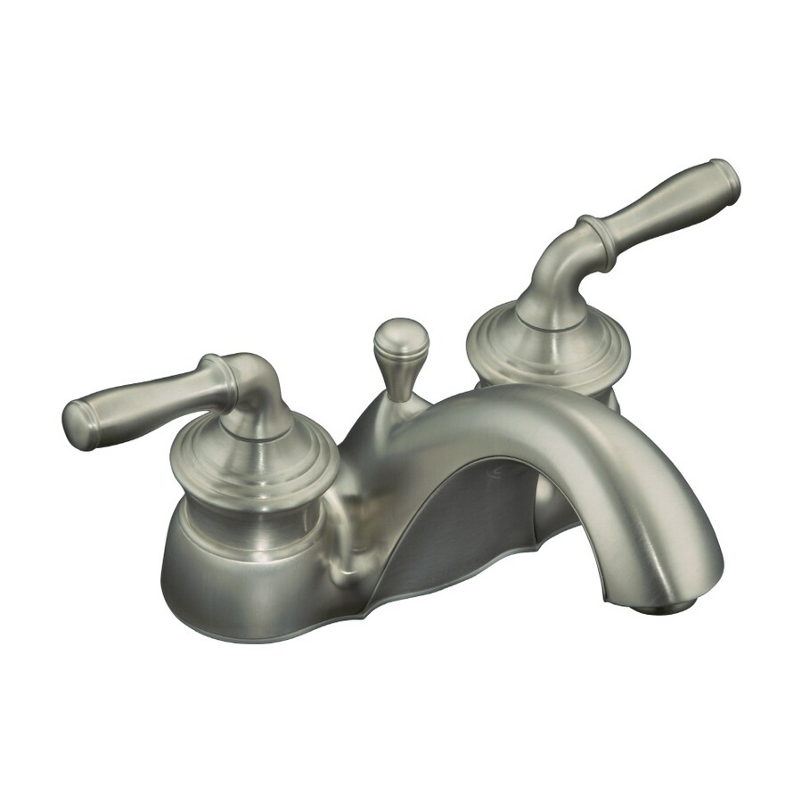 KOHLER 393-4-BN 2-Handle Bathroom Sink Faucet with Drain