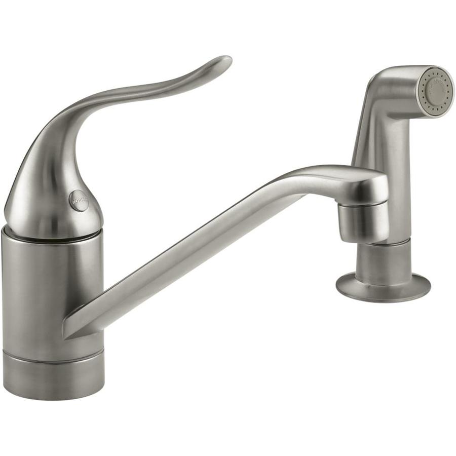 Kohler Coralais Vibrant Brushed Nickel 1 Handle Deck Mount Low Arc