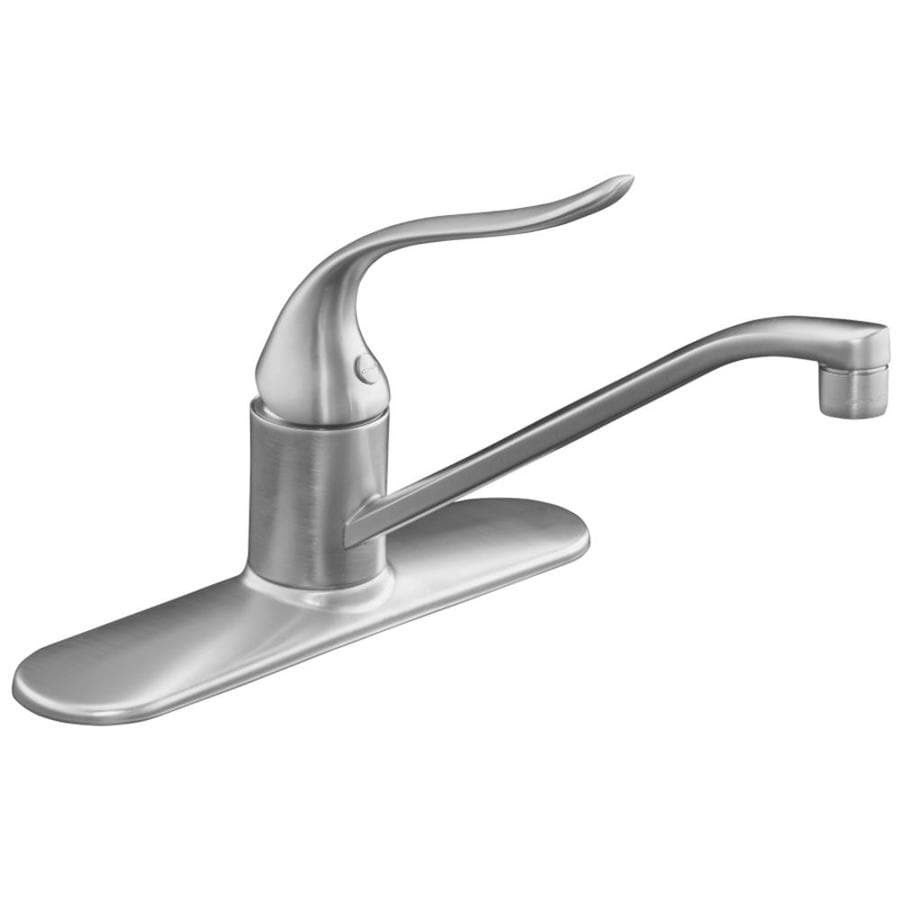 KOHLER Coralais Brushed Chrome 1 Handle Low Arc Kitchen Faucet At Lowes Com   087206807640 