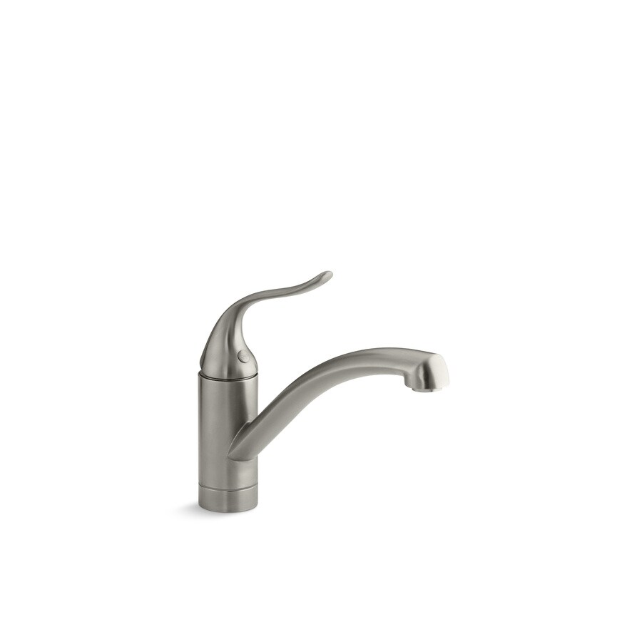 KOHLER Coralais Low-Arc Single-Handle Standard Kitchen Faucet in Vibrant Brushed Nickel