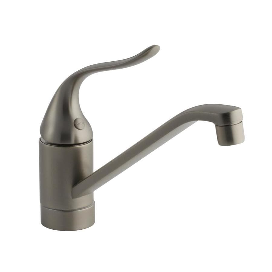 KOHLER Coralais Vibrant Brushed Nickel 1-Handle Deck Mount Low-Arc Residential Kitchen Faucet