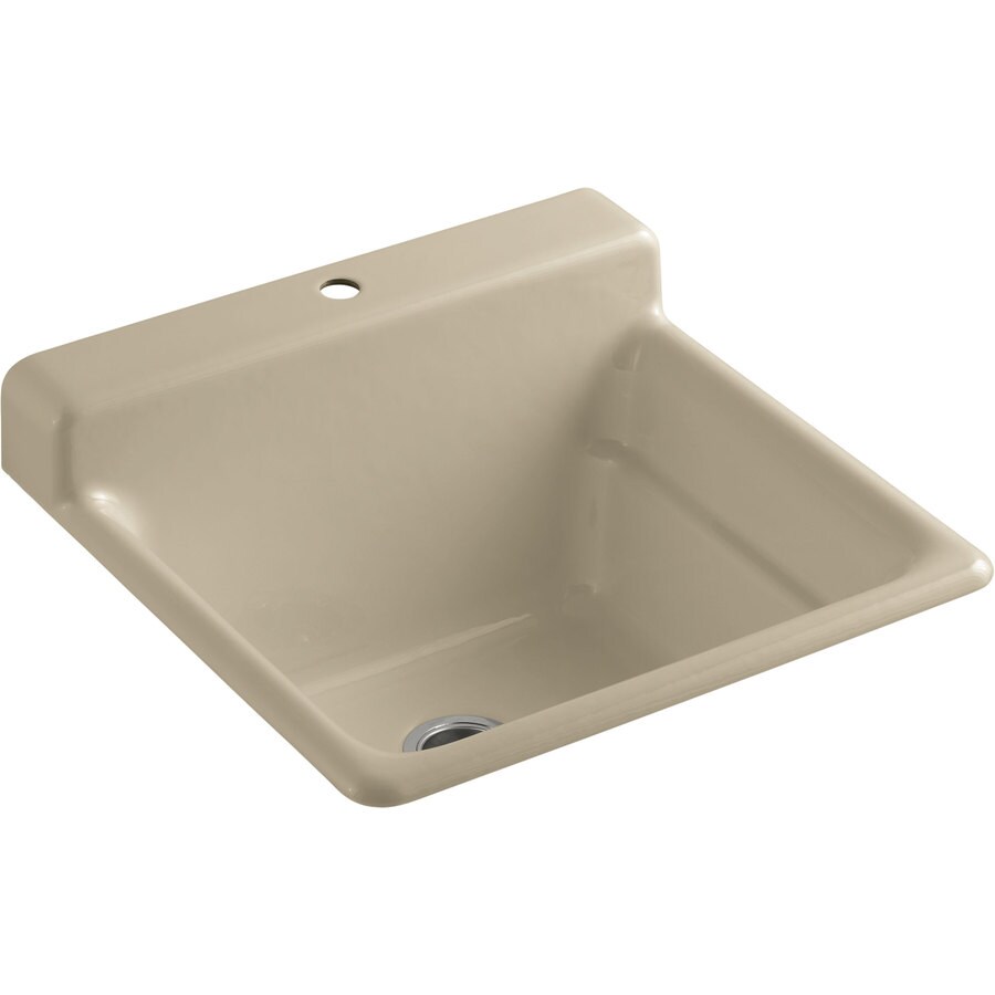 KOHLER 6608-1-33 24-in x 25.5-in 1-Basin Mexican Sand Self-rimming Laundry Sink