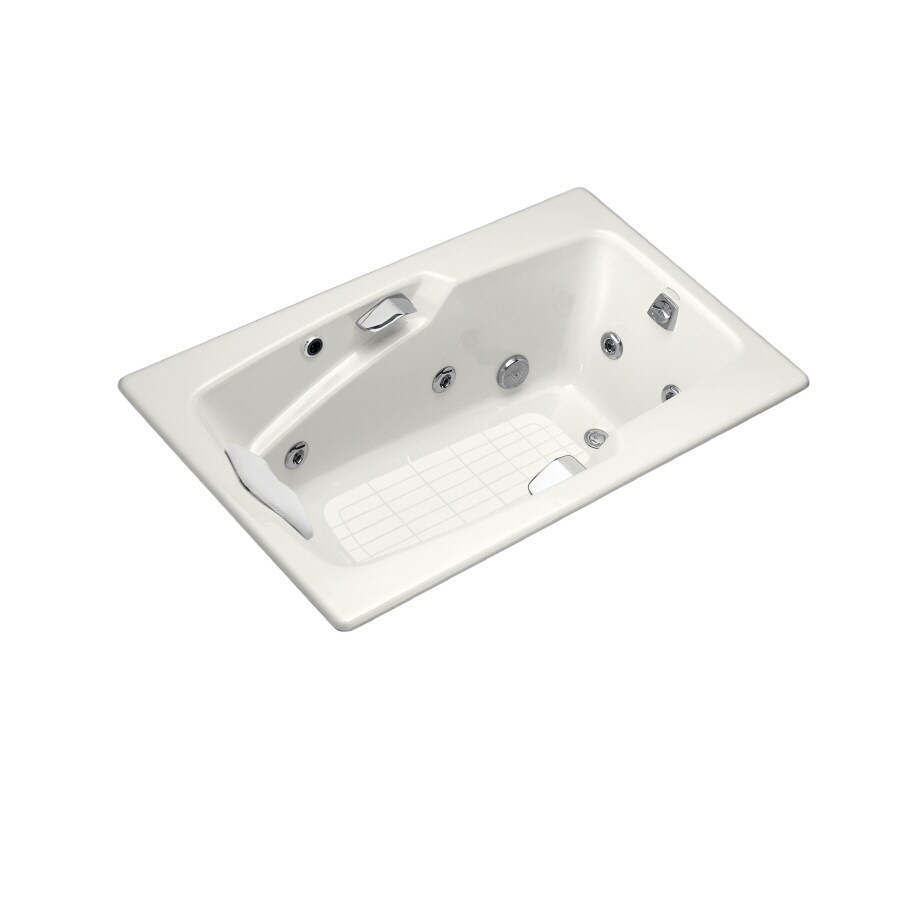 KOHLER 792-HE-0 Steeping White Cast Iron Rectangular Whirlpool Tub (Common: 36-in x 60-in; Actual: 20.375-in x 36-in x 60-in)