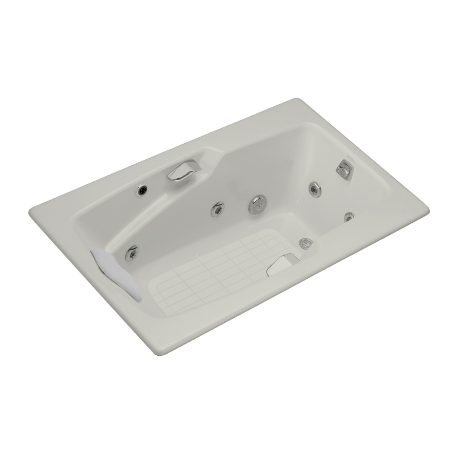 KOHLER 792-HE-95 Steeping Ice Grey Cast Iron Rectangular Whirlpool Tub (Common: 36-in x 60-in; Actual: 20.375-in x 36-in x 60-in)
