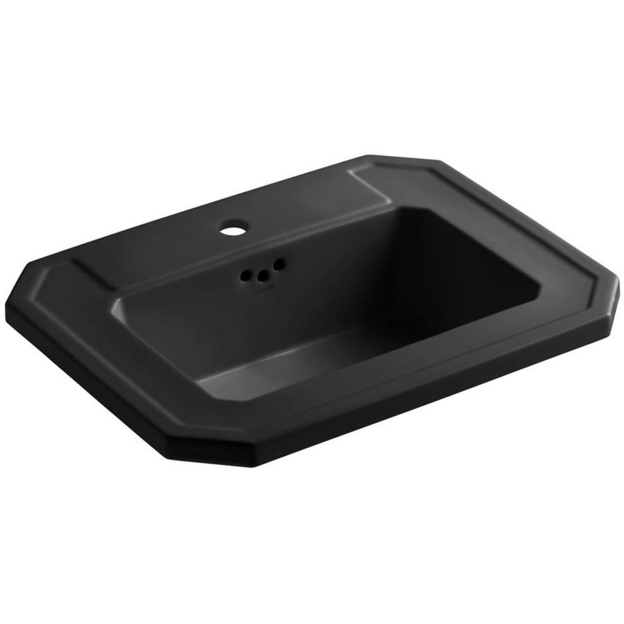 KOHLER Kathryn Black Black DropIn Rectangular Bathroom Sink with
