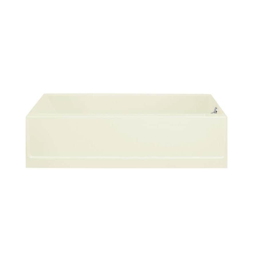 Sterling 61031120-96 Advantage Biscuit Fiberglass and Plastic Composite Rectangular Skirted Bathtub with Right-Hand Drain (Common: 30-in x 60-in; Actual: 15-in x 30.5-in x 60.25-in)