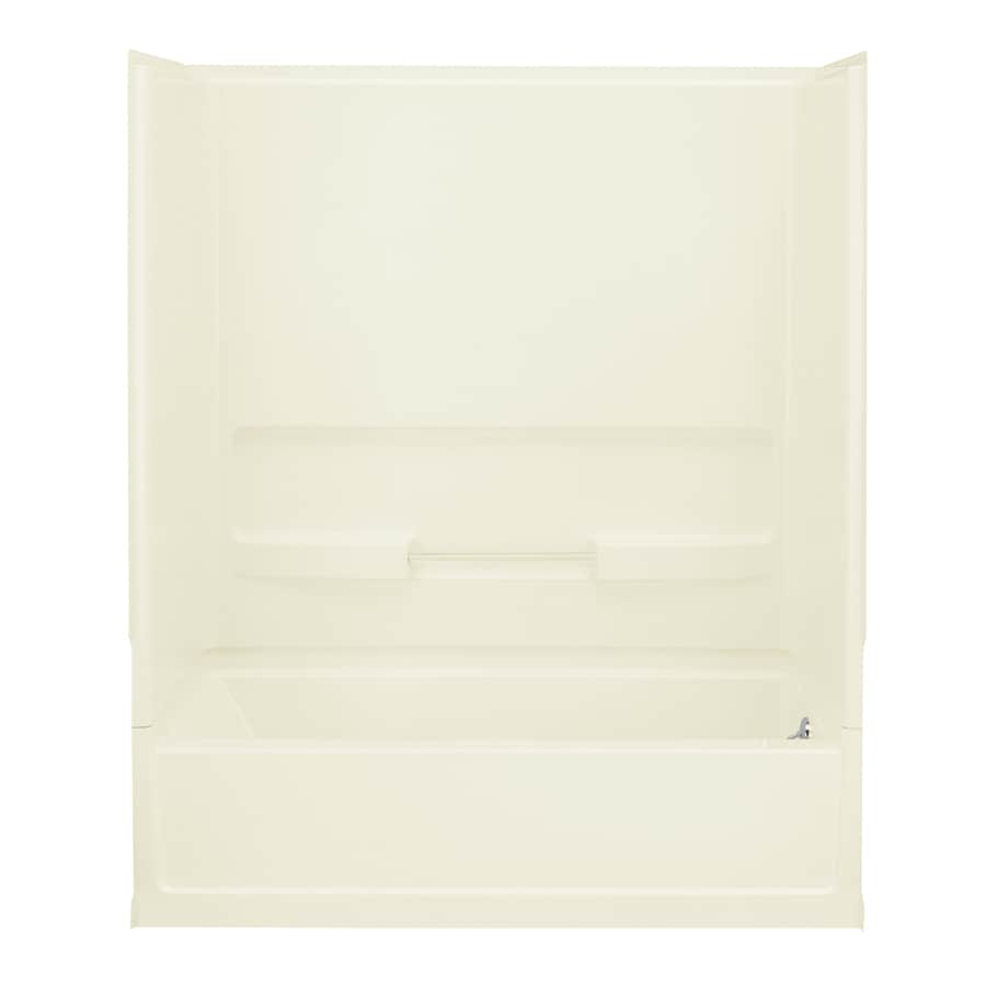 Sterling All Pro Biscuit Vikrell Wall and Floor 4Piece Alcove Shower