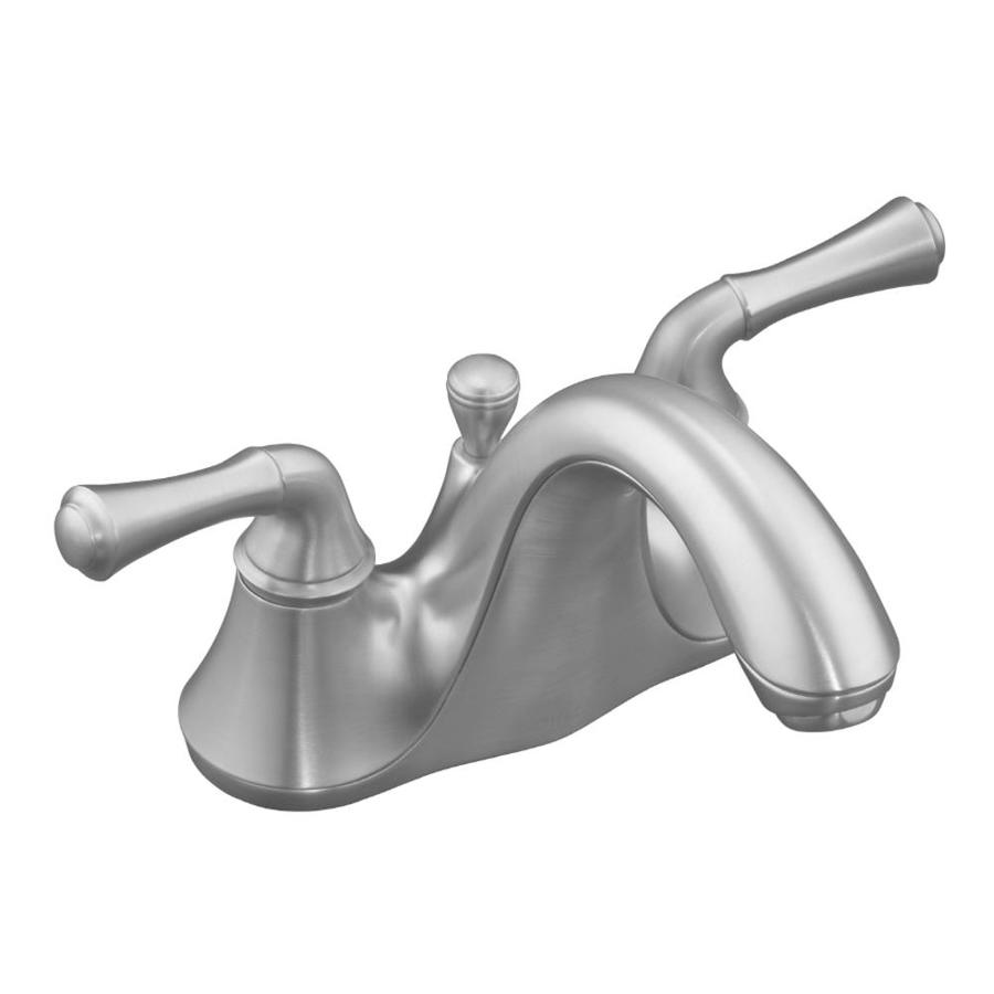 Brushed Chrome 2-Handle 4-in Centerset WaterSense Bathroom Faucet ...