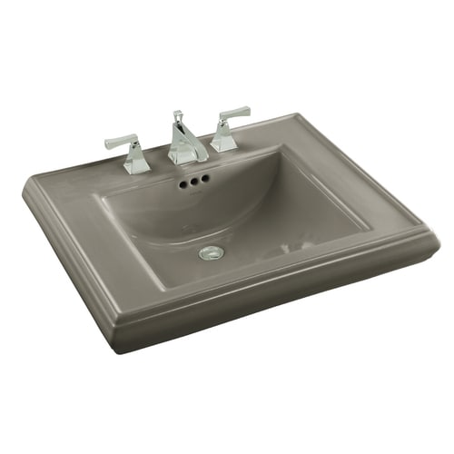 KOHLER Memoirs 24.813in H Cashmere Fire Clay Pedestal Sink Top in the