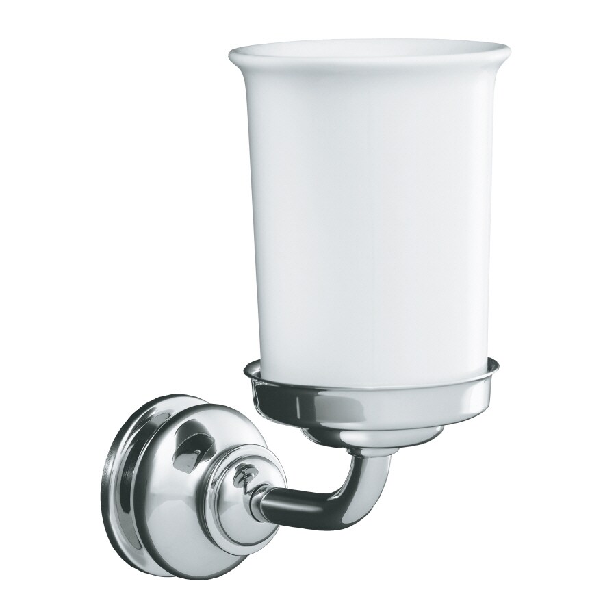 KOHLER 12161-CP Fairfax Tumbler and Holder, Polished Chrome