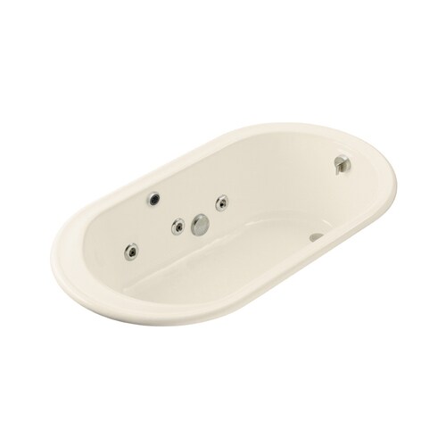 KOHLER Iron Works 2Person Almond Cast Iron Oval Whirlpool Tub