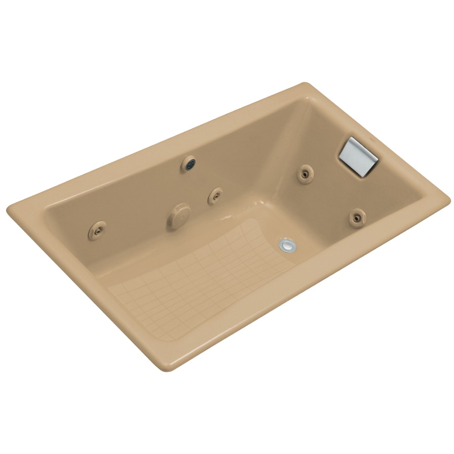 KOHLER 852-HB-33 Tea-For-Two 2-Person Mexican Sand Cast Iron Rectangular Whirlpool Tub (Common: 32-in x 60-in; Actual: 18.25-in x 32-in x 60-in)