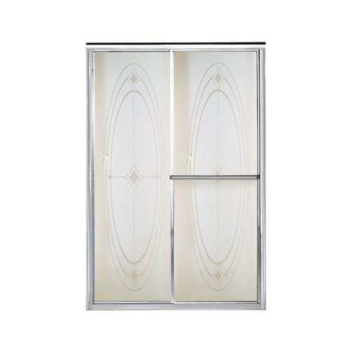 Sterling Deluxe 70-in H x 54.375-in to 59.375-in W Framed Bypass/Sliding Silver Shower Door 