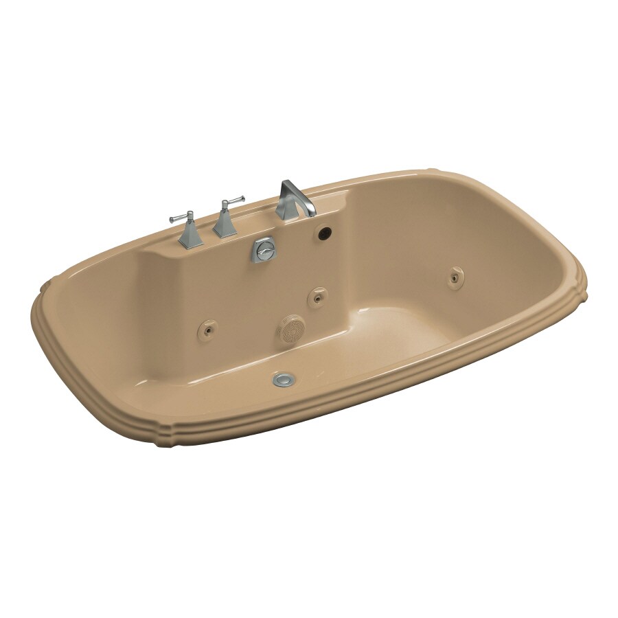 KOHLER 1457-HB-33 Portrait 2-Person Mexican Sand Acrylic Oval Whirlpool Tub (Common: 42-in x 67-in; Actual: 22-in x 42-in x 67-in)