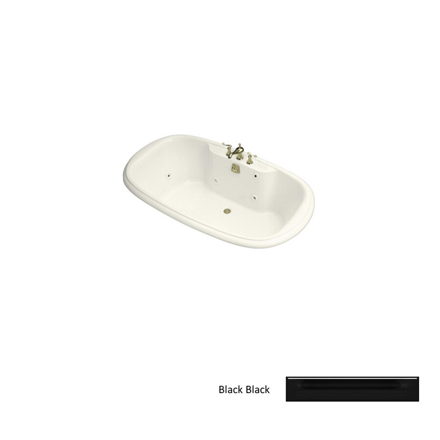 KOHLER 1375-HB-7 Black Black Acrylic Drop-In Whirlpool Tub