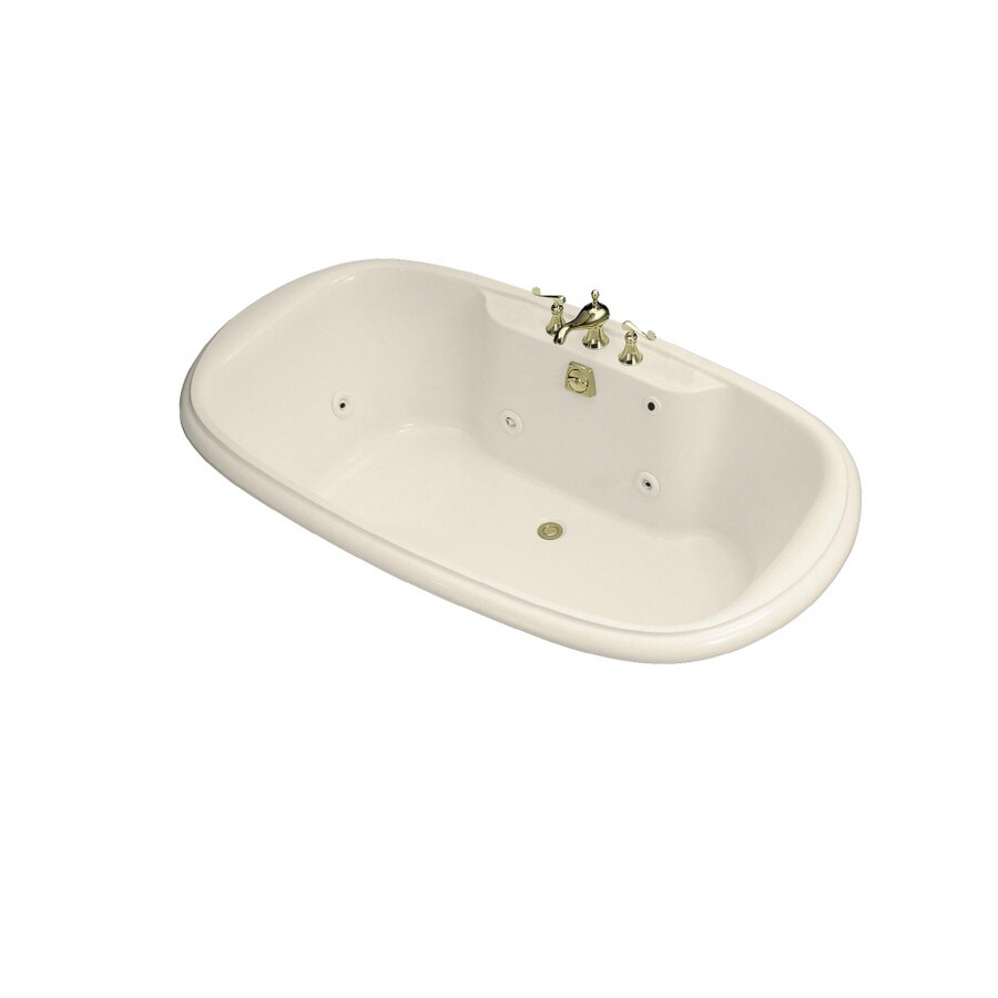 KOHLER 1375-HF-47 72"L x 42"W x 22"H Revival 2-Person Almond Oval Whirlpool Tub
