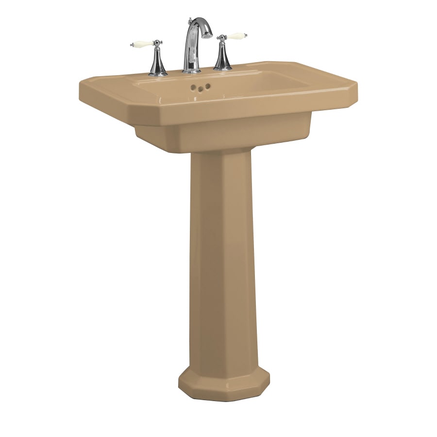 Shop KOHLER Kathryn 35-in H Mexican Sand Fire Clay Pedestal Sink at ...
