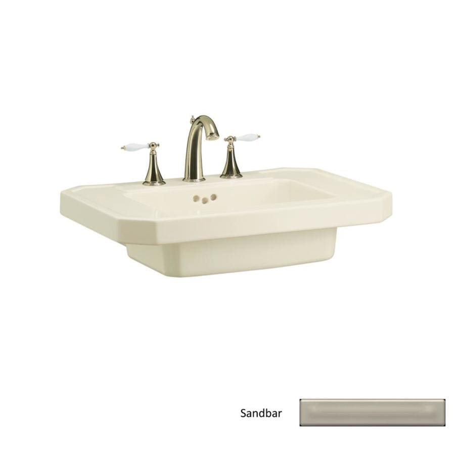 KOHLER Kathryn 22.938in H Sandbar Fire Clay Pedestal Sink Top in the