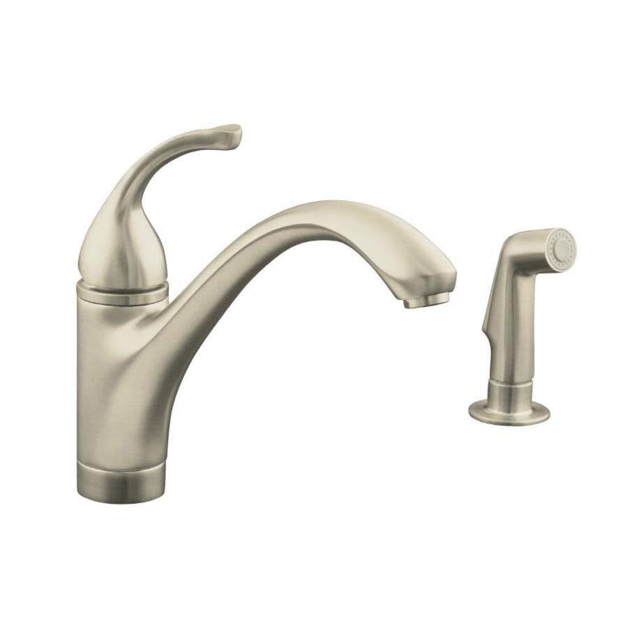 KOHLER Forte Vibrant Brushed Nickel 1-handle Deck Mount ...