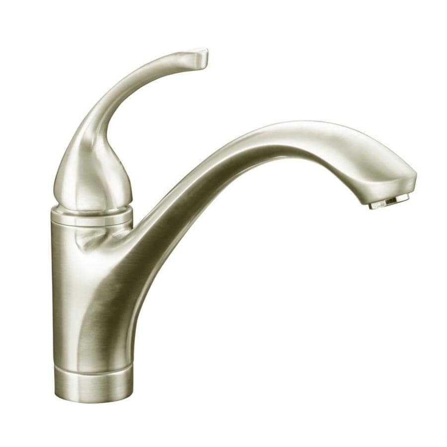 Kohler Forte Vibrant Brushed Nickel 1 Handle Low Arc Kitchen Faucet At