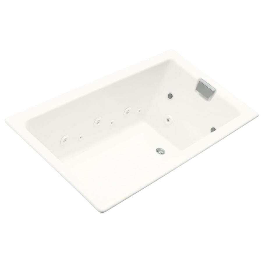 KOHLER TeaForTwo 2Person White Cast Iron Rectangular Whirlpool Tub