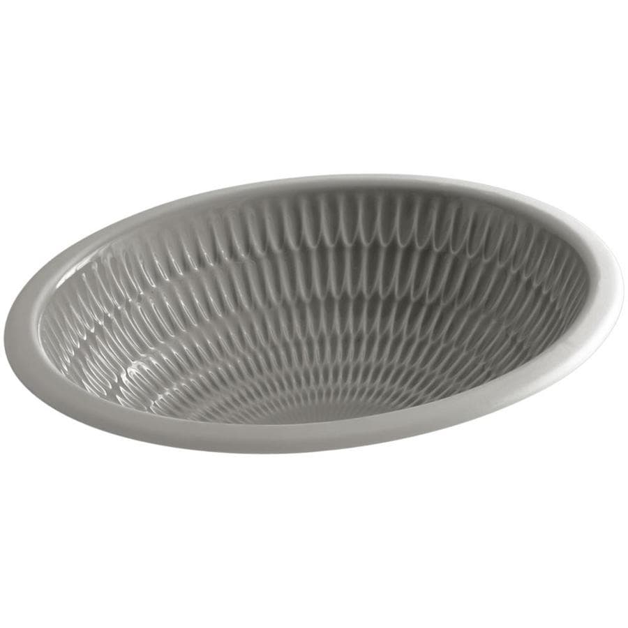 KOHLER 14280-C6-K5 Ricochet Translucent Cashmere Undermount Oval Bathroom Sink