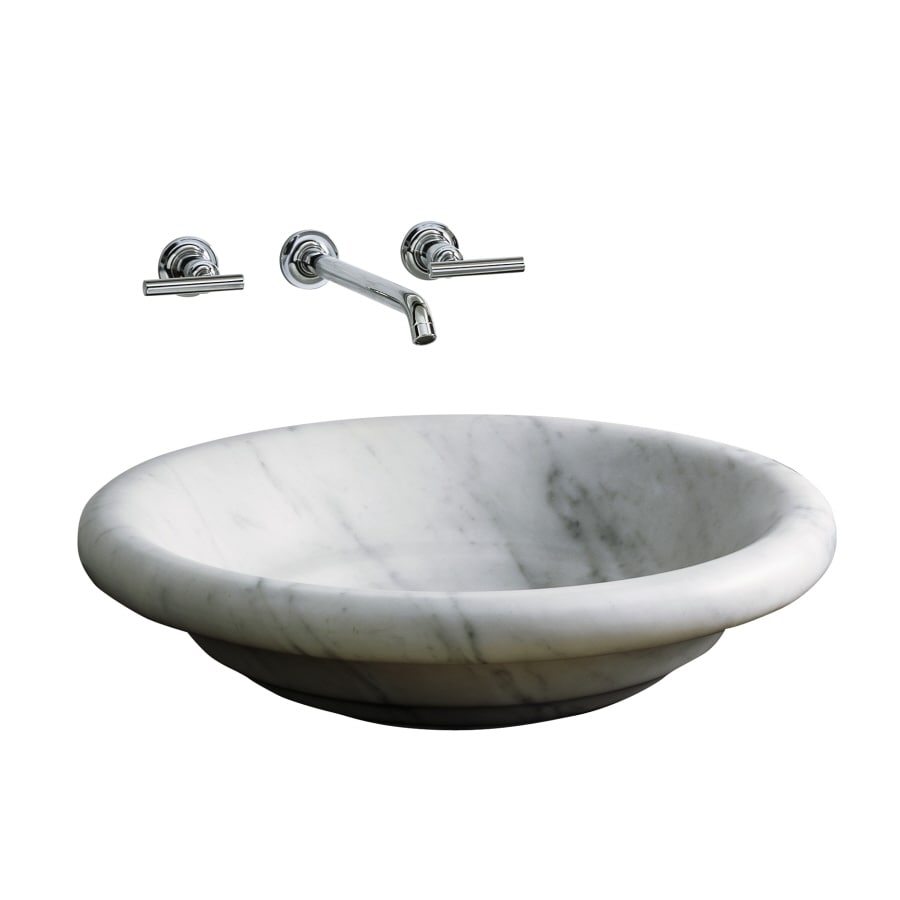 Kohler Botticelli White Carrara Marble Drop In Round Kohler Botticelli White Carrara Marble Drop In Round Bathroom Sink
