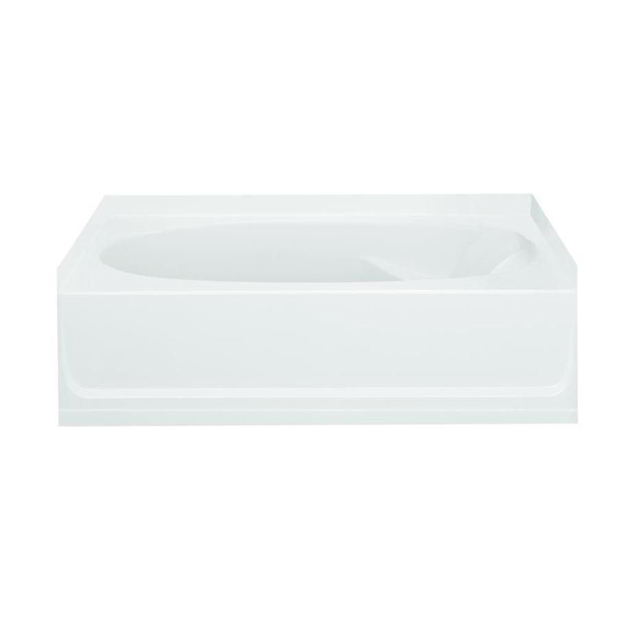Sterling 71101112-0 Ensemble 36.0-in x 60.0-in White Fiberglass/Plastic composite Oval in rectangle Alcove Soaking bathtub ( Left-hand Drain )