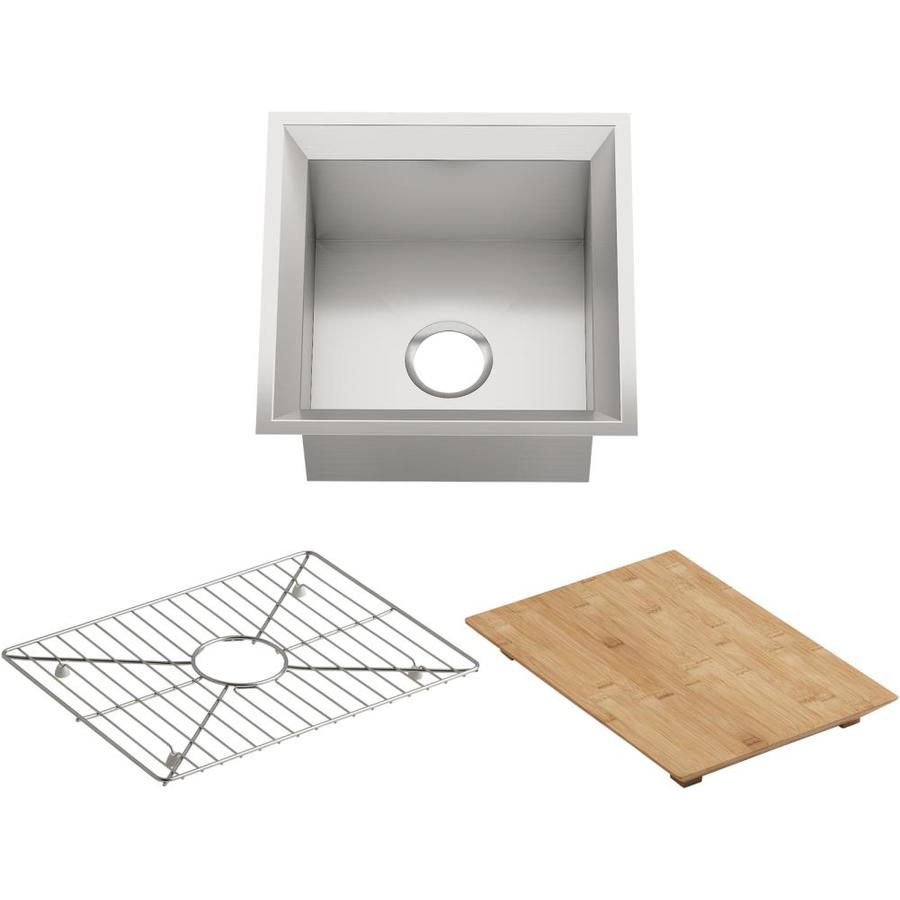 KOHLER Poise 18in L x 18in W Stainless Steel Undermount Commercial