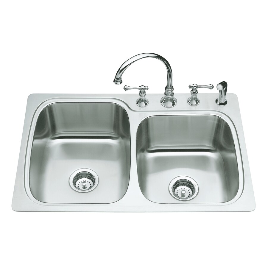 Kohler Verse 22 In X 33 Double Basin Stainless Steel Drop 4