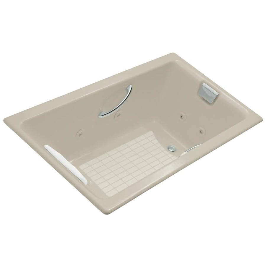 KOHLER TeaForTwo 2Person Sandbar Cast Iron Rectangular Whirlpool Tub