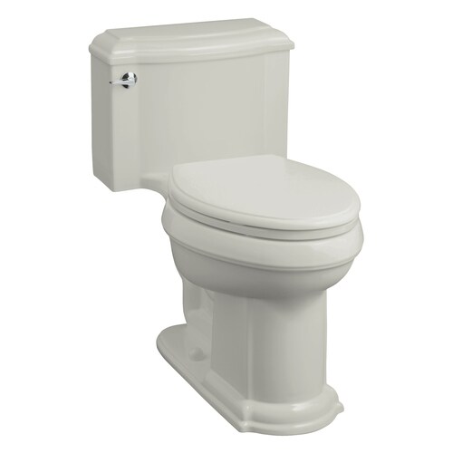 KOHLER Devonshire Ice Grey 1.6-GPF/6.06-LPF 12-in Rough-in Elongated 1 ...