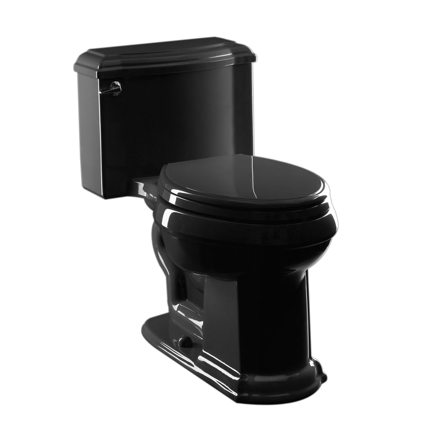 KOHLER Devonshire Black Black 1.6GPF/6.06LPF 12in Roughin Elongated 1Piece Comfort Height