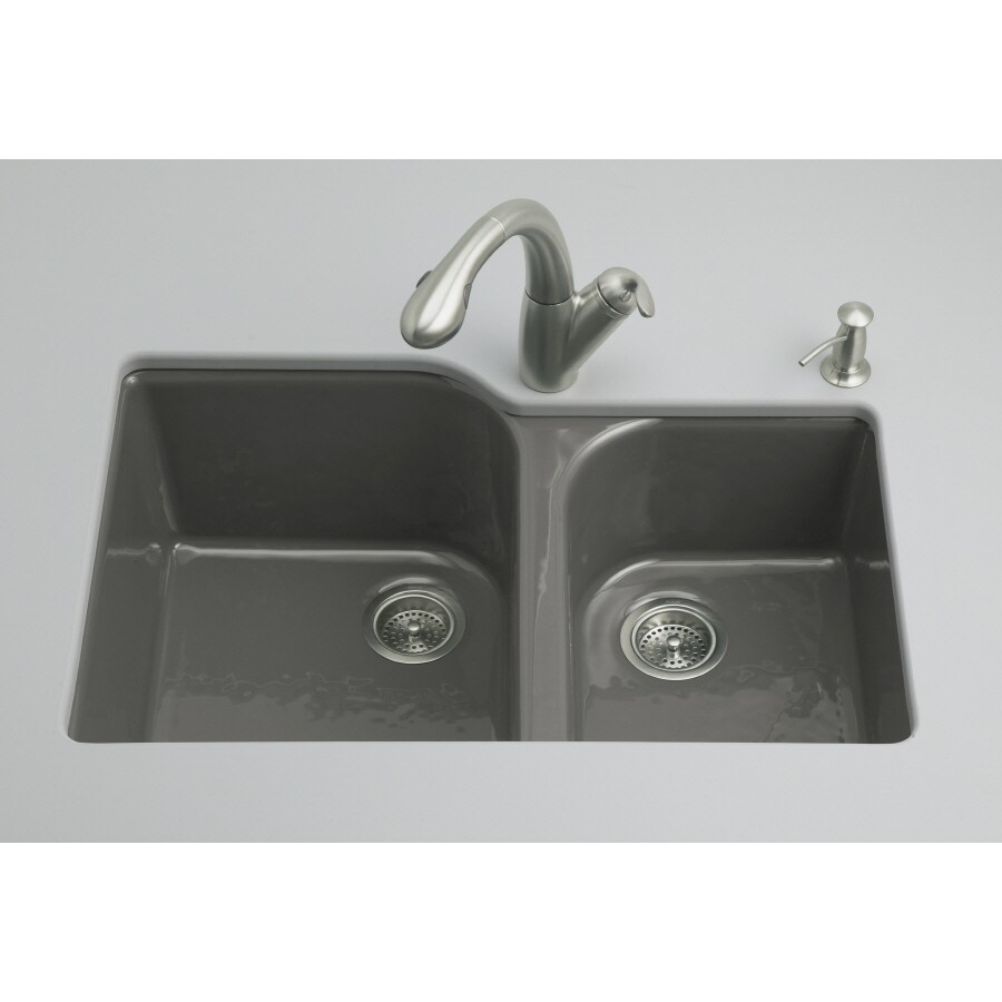 Kohler Executive Chef 22 In X 33 In Thunder Grey Double