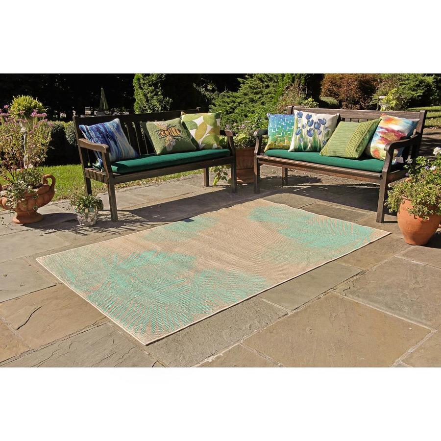 Liora Manne Terrace 8 x 10 Beige Indoor/Outdoor Floral/Botanical ...