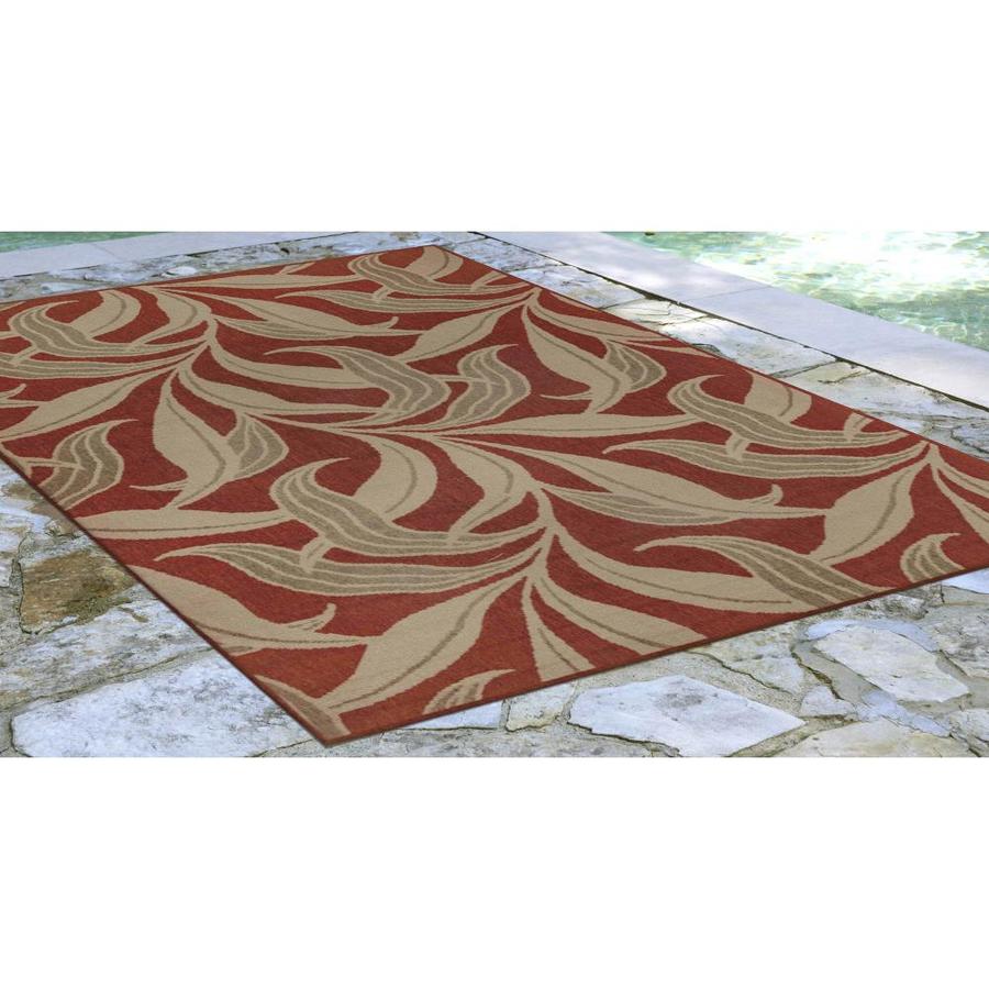 Liora Manne Riviera 5 x 8 Red Indoor/Outdoor Floral/Botanical Area Rug ...