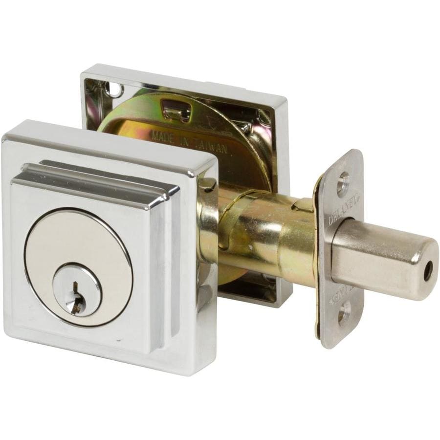 Delaney Contemporary 355006 Square Single Cylinder Deadbolt In Polished Chrome