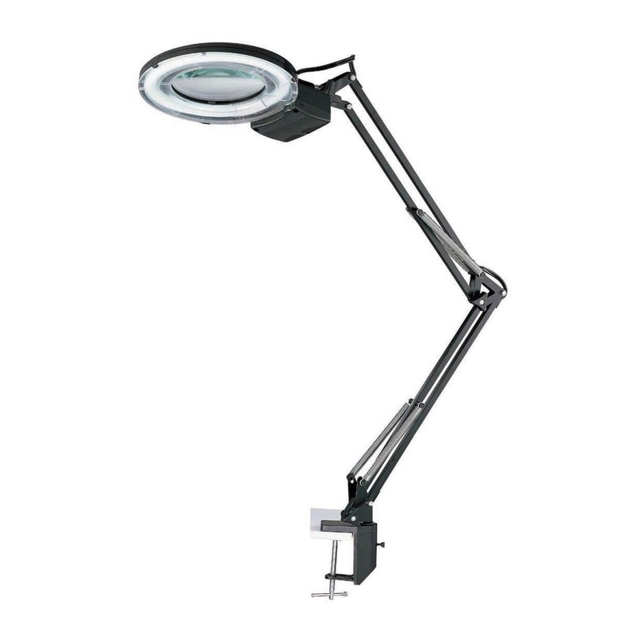 Lite Source 28 In Adjustable Black Desk Lamp With Metal Shade At