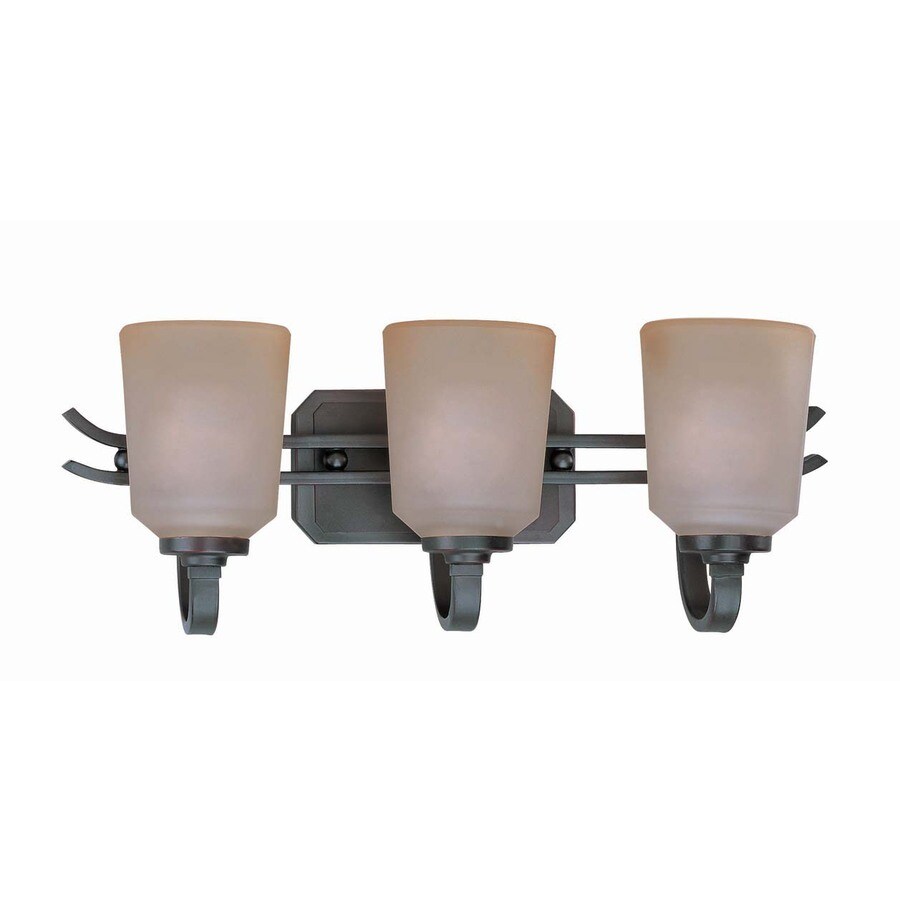 Lite Source 3-Light Amber Glass Shade Bathroom Vanity Light at Lowes.com