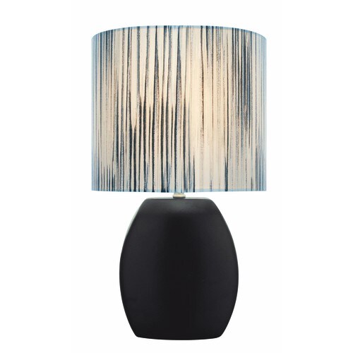 Lite Source Reiko 17in Black Table Lamp with Fabric Shade in the Table
