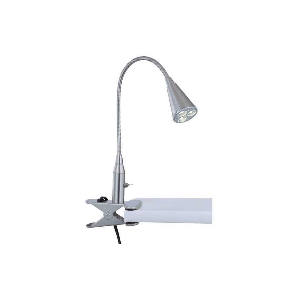 Lite Source LS-21565PS 20-in Adjustable Steel-Painted LED Clip-On Desk Lamp with Metal Shade
